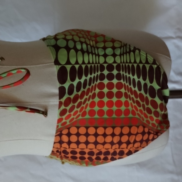 NWOT Shein psychedelic bikini with ruched skirt and head scarf Sz XL 3 PIECES! - Picture 9 of 16